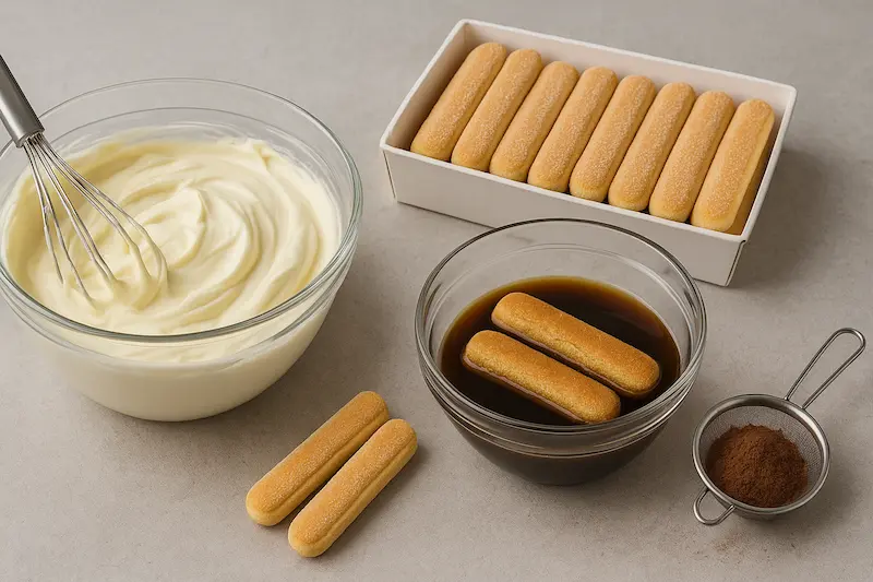 مراحل طرز تهیه تیرامیسو