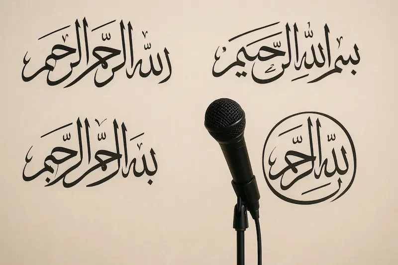 شروع سخنرانی با «بسم الله الرحمن الرحیم و بهی نستعین»