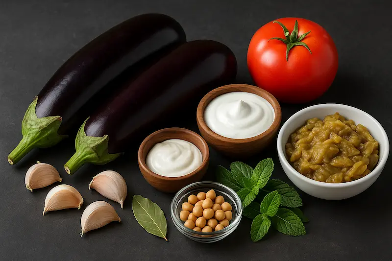 مواد لازم برای تهیه کشک بادمجان رژیمی (مخصوص دیابتی‌ها)