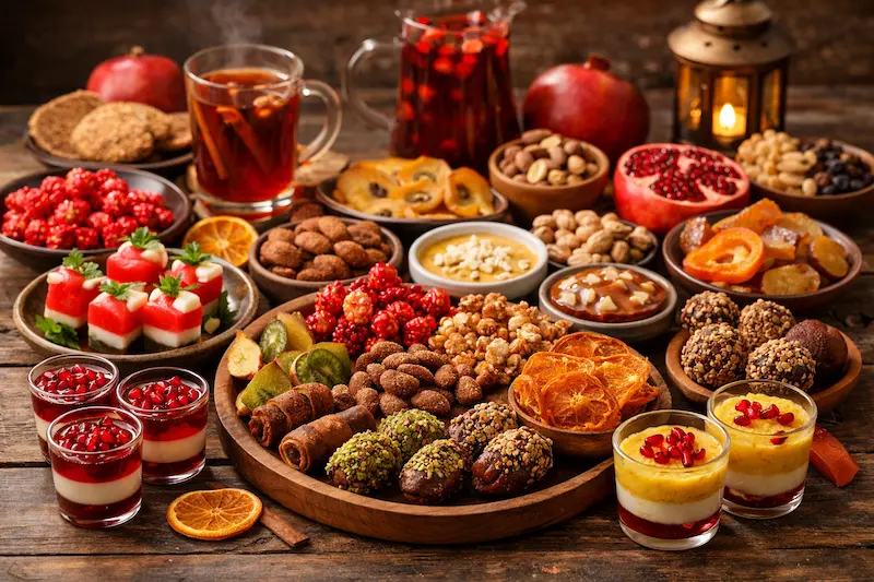 ایده‌های خوشمزه برای خوراکی‌های شب یلدا؛ فراتر از هندوانه و انار