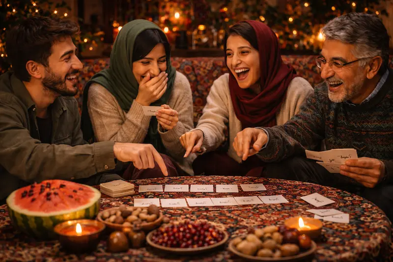 ۷. جمله‌سازی یلدایی؛بازی خلاقانه برای تقویت ذهن و خنده‌های ناگهانی