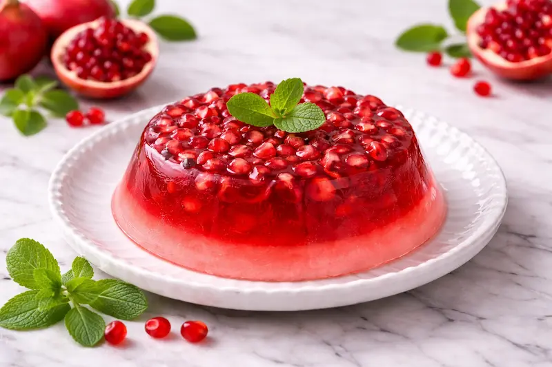ژله با دانه‌های انار (خانگی و جذاب)