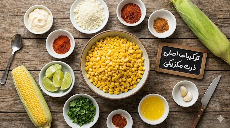 ترکیبات اصلی ذرت مکزیکی