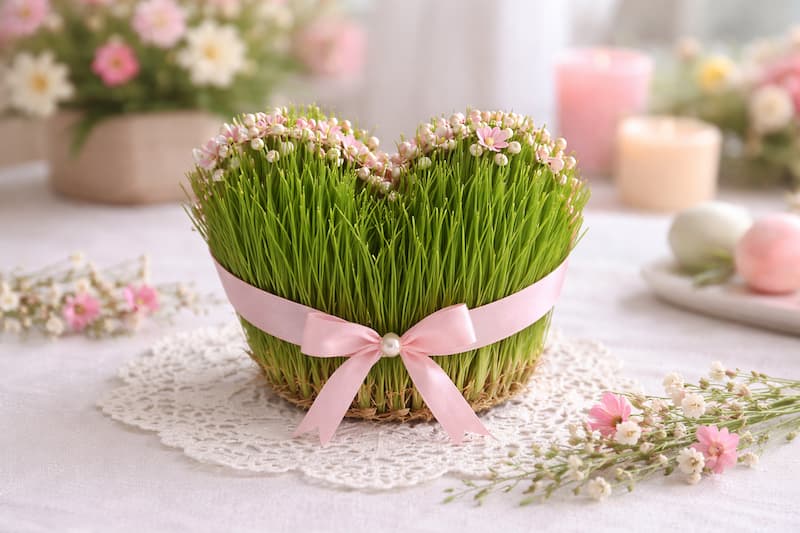 سبزه عید قلبی شکل