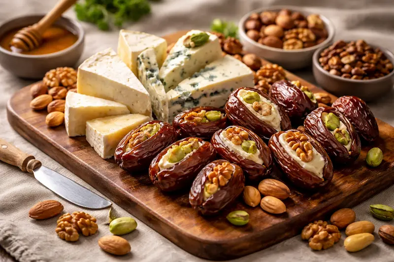 مصرف ترکیب پنیر، خرما و مغزها