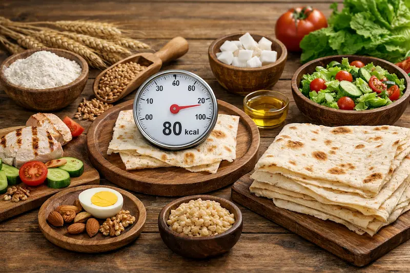 وزن و کالری نان لواش