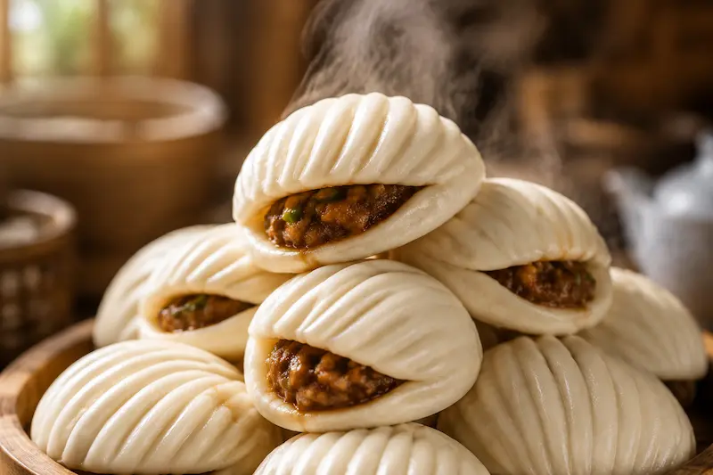 نان بخارپز صدفی