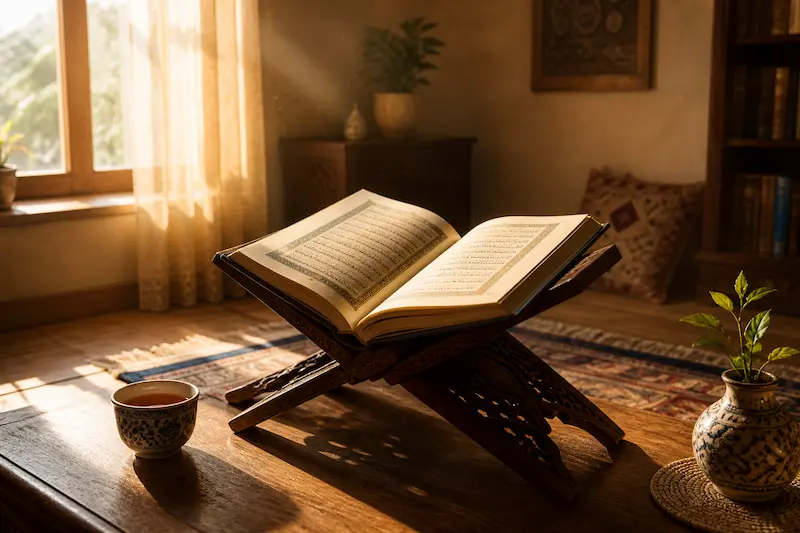 آرامش با قرآن در خانه