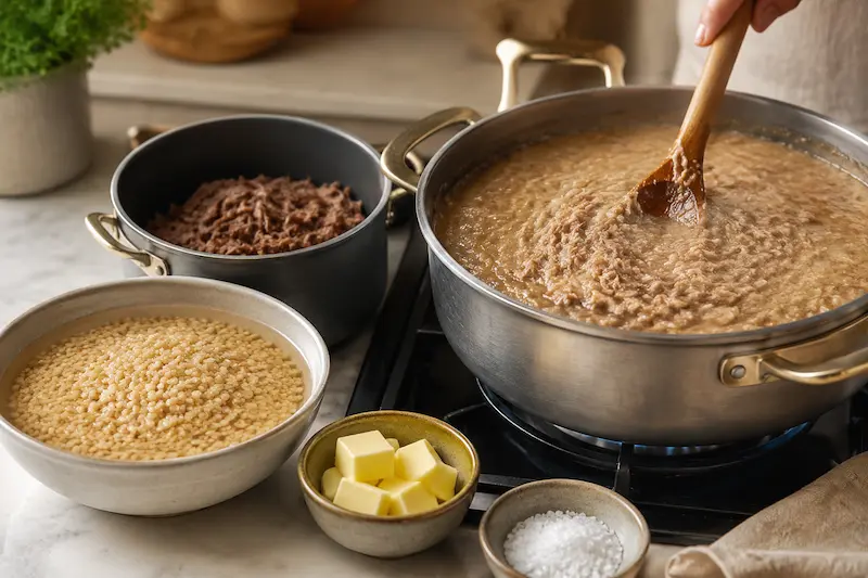 مراحل درست کردن حلیم با بلغور گندم وگوشت